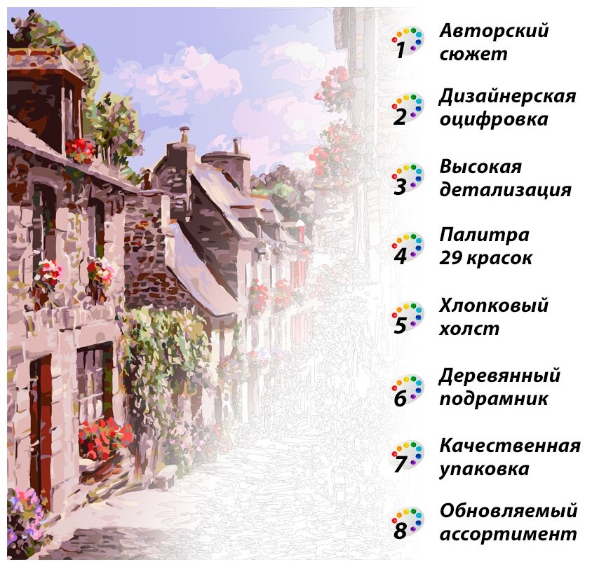 Живопись на холсте 30*40 Франция. Динан (254-AS) Белоснежка - фото №7