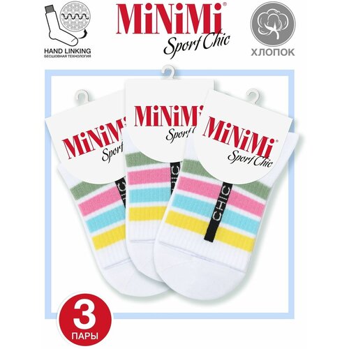 Носки MiNiMi, 3 пары, размер 35-38, белый носки женские х б minimi fresh4103 набор 3 шт размер 35 38 terracotta терракотовый