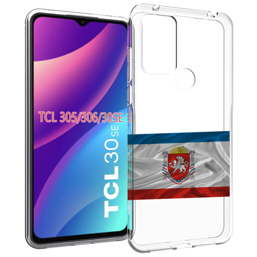 Чехол MyPads герб флаг крыма-1 для TCL 30SE / TCL 305 / TCL 306 / TCL 30E задняя-панель-накладка-бампер чехол mypads герб и флаг казахстана для tcl 30se tcl 305 tcl 306 tcl 30e задняя панель накладка бампер