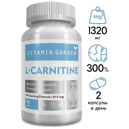 фото Жиросжигатели для похудения l карнитин (l carnitine) для женщин, для мужчин, таблетки для похудения эффективные - 90 капсул vitamin garden