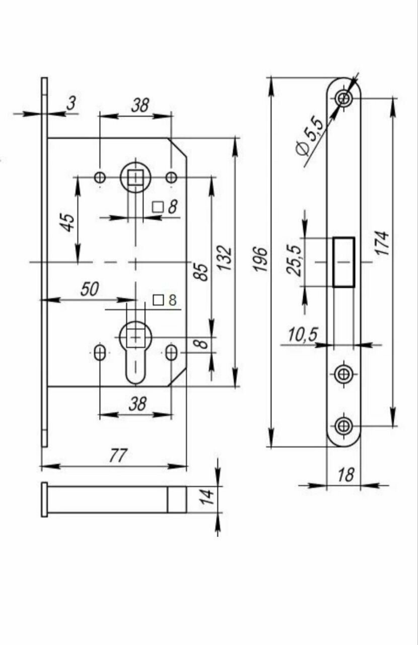 TWICE M1885 AB, защелка магнитная для раздвижной системы TWICE, цвет - бронза - фотография № 3