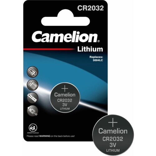 Батарейка Camelion CR2032, в упаковке: 1 шт. батарейка литиевая camelion lithium таблетка 3v упаковка cr2032 bp1