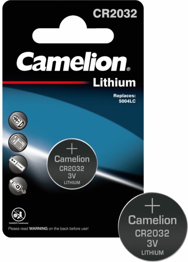 Батарейка литиевая Camelion CR2032/1BL Lithium 1 штука