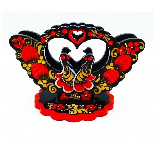 Хохлома Салфетница деревянная 10см сувенир для интерьера декора дома 1418₽