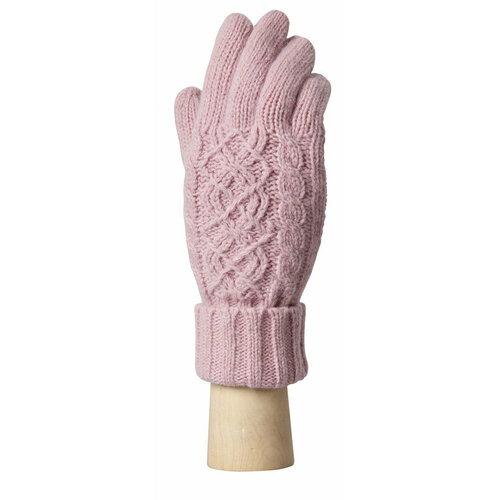 Перчатки Modo Gru зимние, шерсть, вязаные, размер OS, розовый