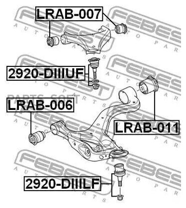 FEBEST 2920-diiilf (2920DIIILF / RBK500040 / RBK500180) опора шаровая переднего нижнего рычага (Land rover (Ленд