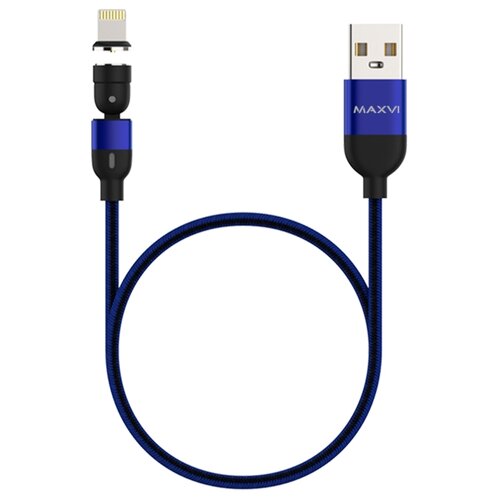 кабель магнитный maxvi microusb 1m 2a mcm 01m blue Разъем MAXVI USB - Lightning (MCm-02L), 1.5 м, 1 шт., синий