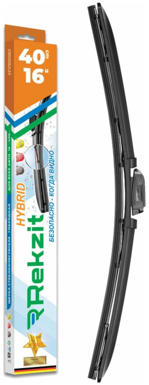 Щетка стеклоочестителя REKZIT Hybrid 40 см/16" Крючок (Hook / J-Hook)