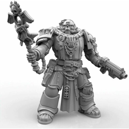 Космодесатник капеллан Чёрных Храмовников для настольной игры Warhammer 40к размер 40мм