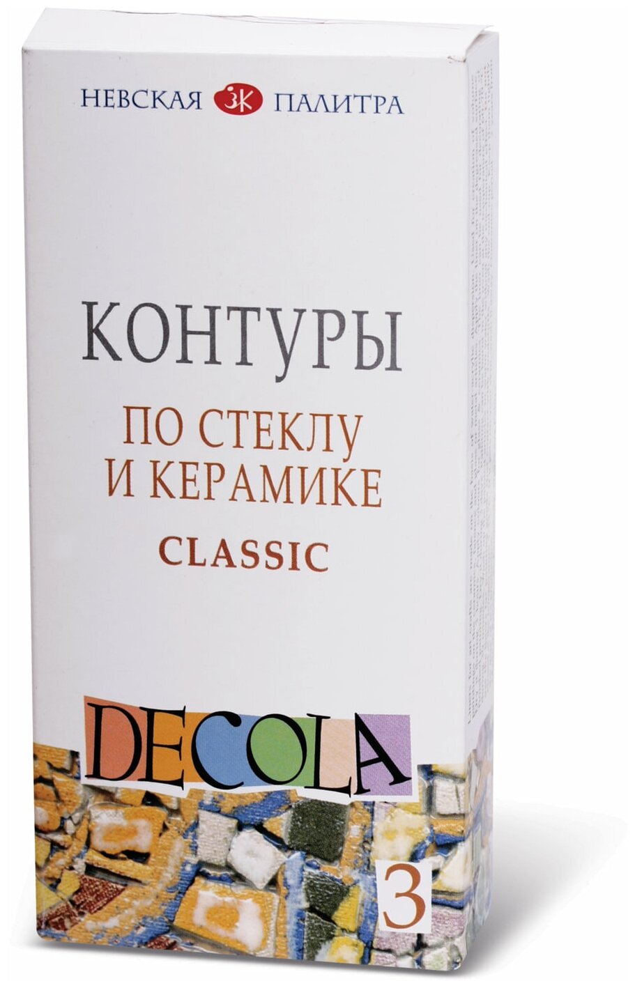 DECOLA / Контуры по стеклу и керамике classic, 3 цвета по 18 мл, ЗХК Невская палитра