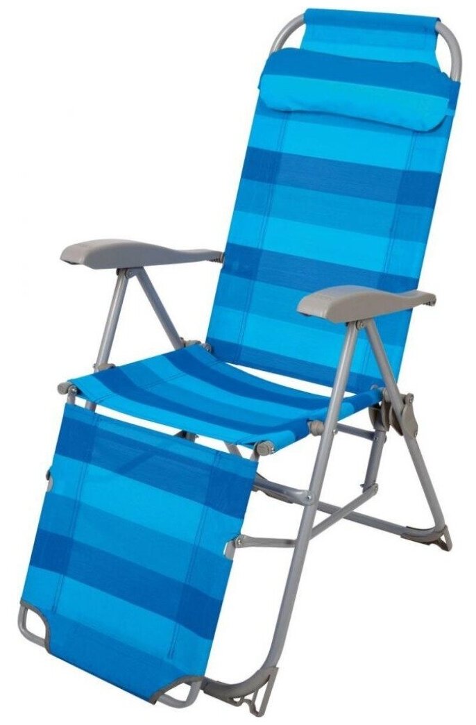 Кресло шезлонг складное (арт. К3/СН), цвет синий - фотография № 2