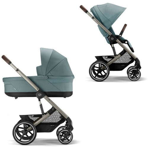 Cybex Balios S Lux Коляска 2 в 1 (2023), рама Taupe, текстиль Sky Blue