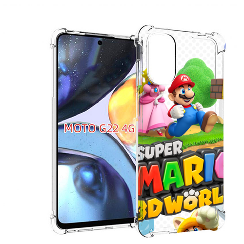 Чехол MyPads Super Mario 3D World для Motorola Moto G22 4G задняя-панель-накладка-бампер
