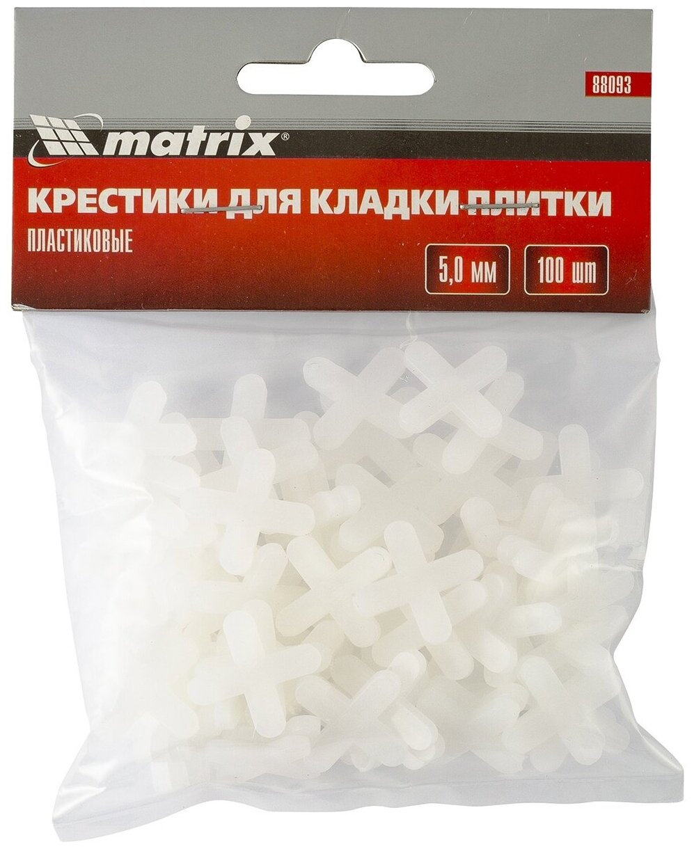 фото MATRIX Крестики, 5,0, для кладки плитки, 100 шт. Matrix