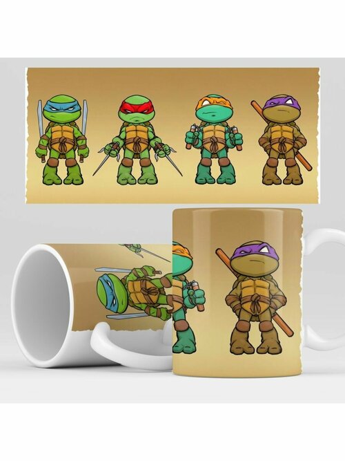 Кружка с принтом черепашки мутанты ниндзя, TMNT