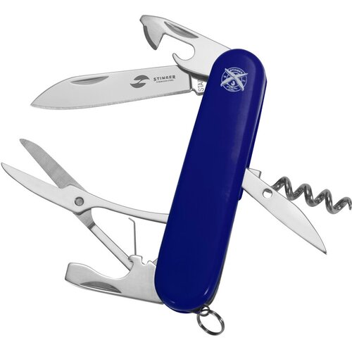 Нож перочинный Stinger, 91 мм, 11 функций, рукоять АБС-пластик, синий, в блистере FK-K5020-6PB нож stinger 90 мм черный