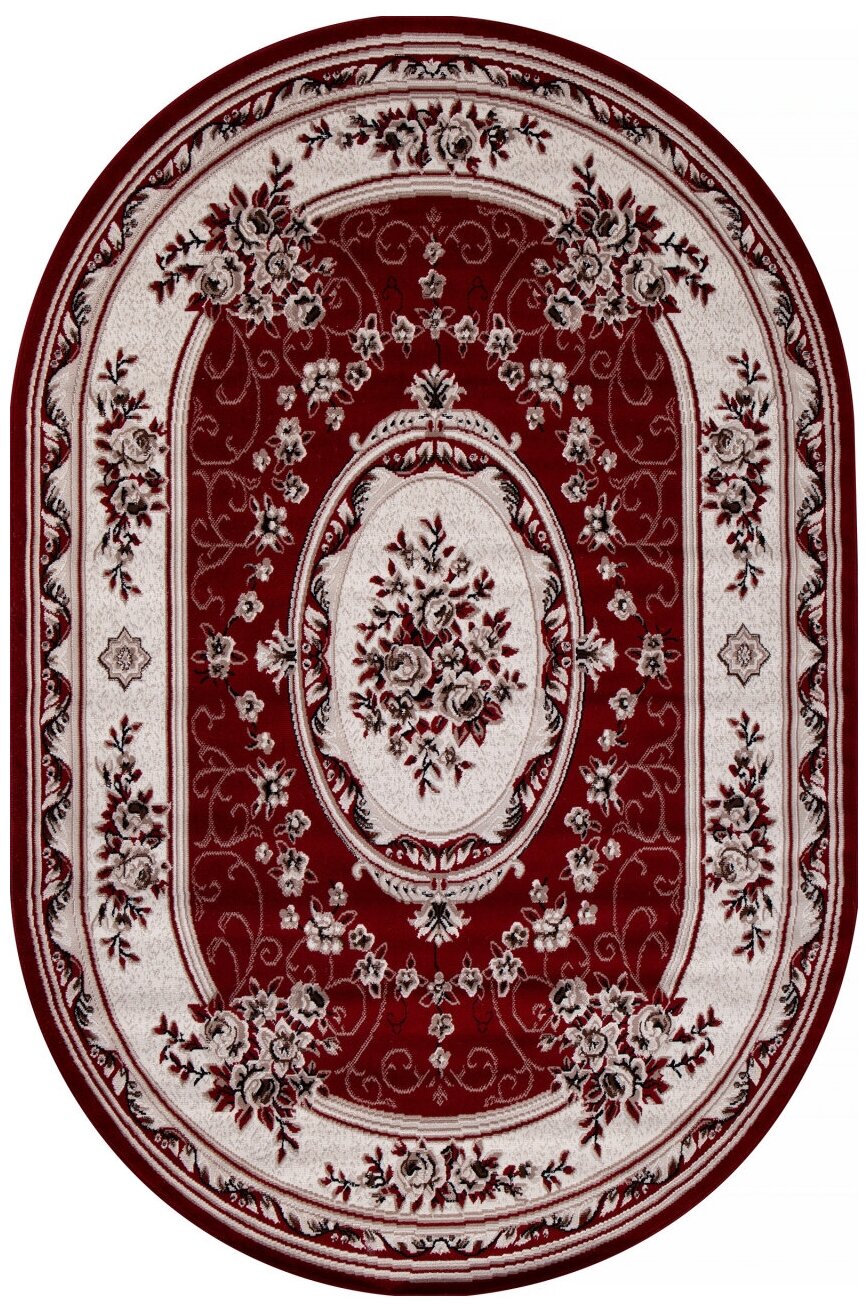 фото Ковёр Merinos Gavana 100x200 овальный красный/кремовый 5444