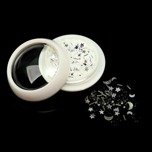 Пайетки для декора ногтей Лунный свет, разноцветные