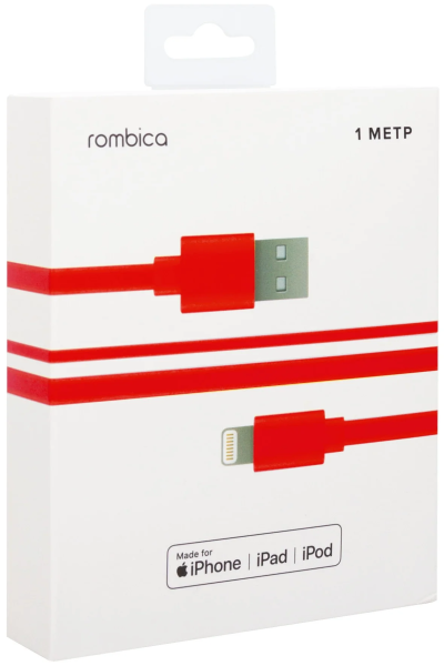 Кабель Rombica MR-01 USB - Lightning MFI 1м (CB-MR01R) Red