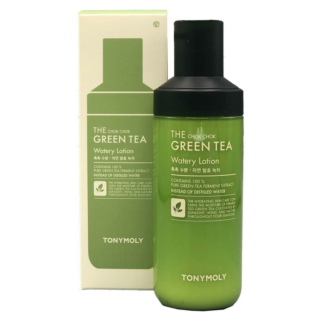 TONYMOLY THE CHOK CHOK GREEN TEA Watery Lotion Увлажняющий лосьон для лица с экстрактом зелёного чая 160мл