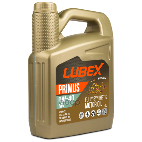 LUBEX Синт. Мот.Масло Primus Mv 0w-40 Cf/Sn A3/B4 (4л) L034-1321-0404