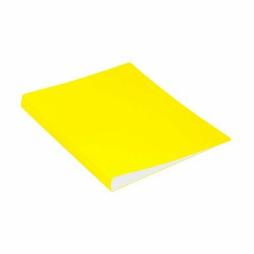 Папка с зажимом Бюрократ Double Neon DNE07PYEL, A4, пластик, 0.7мм, карман продольный внутренний, желтый
