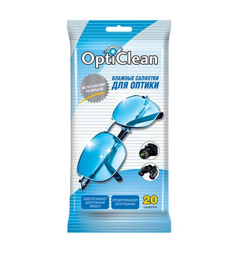 Opti Clean №20 влажные салфетки для оптики