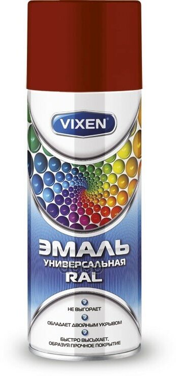 Краска-Спрей Vixen Vx-13011 Эмаль Универс. Темно-Красн 520Мл Ral3011 (12Шт/Уп) Vixen арт. VX13011