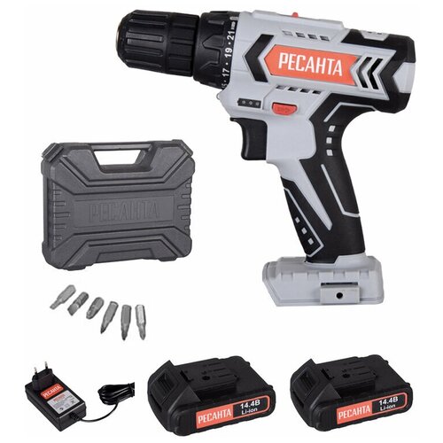 Дрель-шуруповерт аккумуляторная ДА-14-2ЛК Ресанта 75144 443000₽