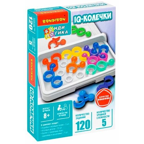 Игра настольная логическая БондиЛогика Bondibon iq-колечки