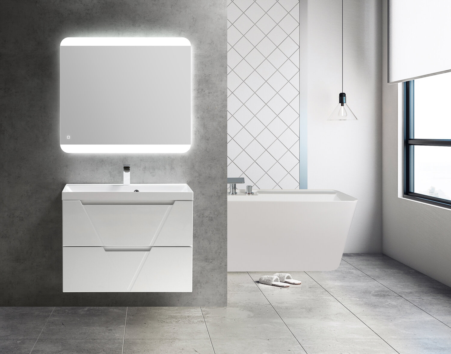 Тумба под раковину BelBagno Vittoria 700-2C-SO-BL-P Bianco Lucido - фото №10