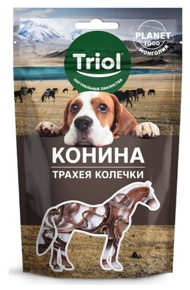 Лакомство для собак Triol PLANET FOOD "Трахея конская в колечках", 30г