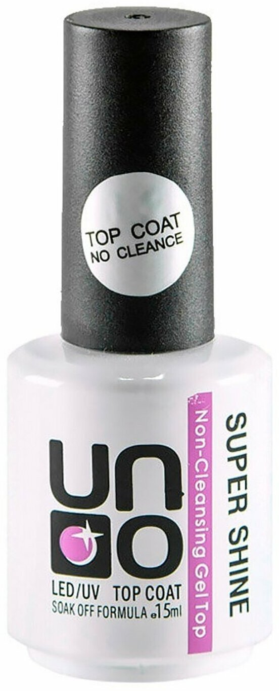 UNO Верхнее покрытие LED/UV Super Shine Top Coat, прозрачный, 15 мл