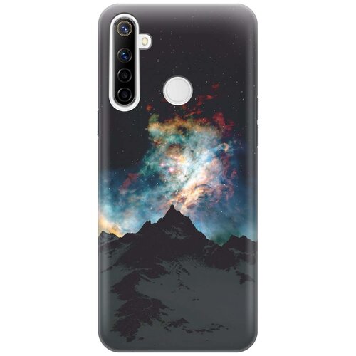 фото Ультратонкий силиконовый чехол-накладка для realme 5 / 6i / c3 с принтом "горы и звезды" gosso