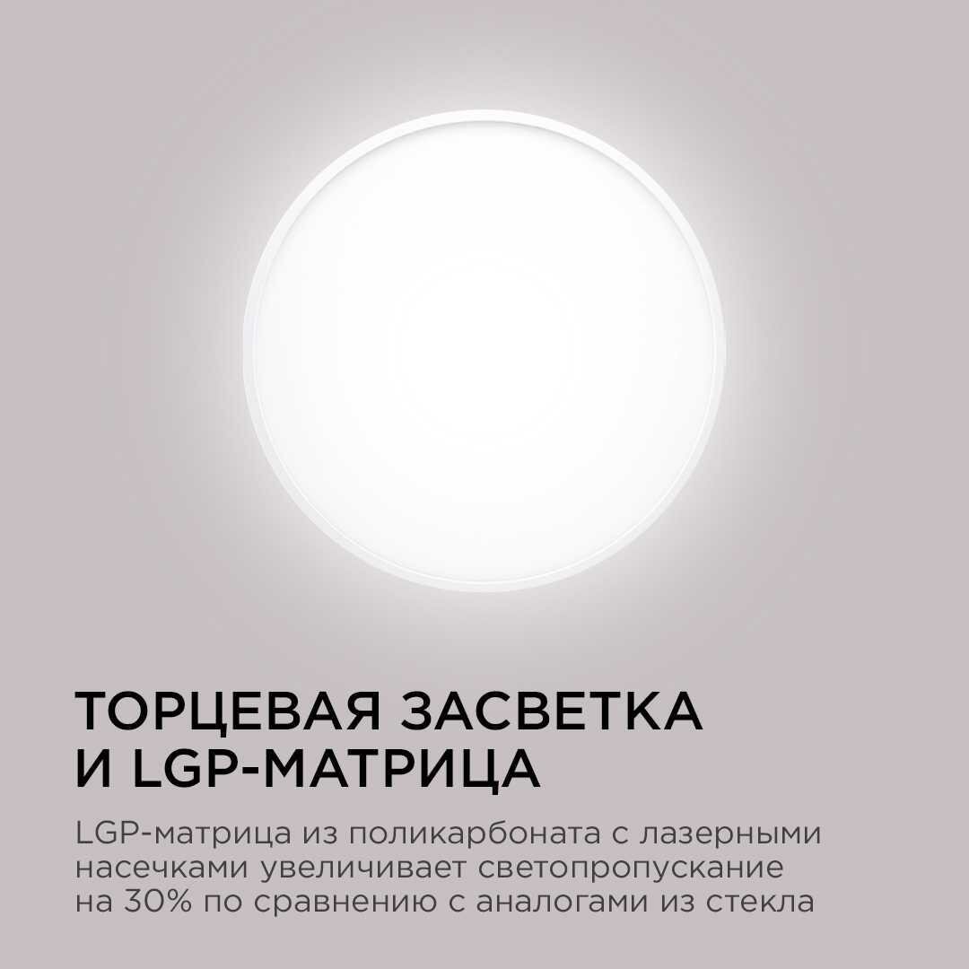 Светильник светодиодный накладной Apeyron 18-135, SPIN, 38Вт, 230В/50Гц, 3800лм, 4000К, 400х25, круг, белый - фотография № 15