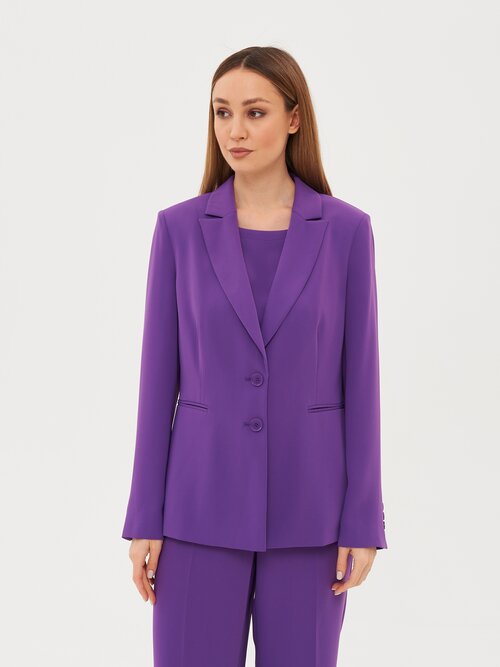 Пиджак Gerry Weber, средней длины, силуэт прямой, размер 38 GER, фиолетовый