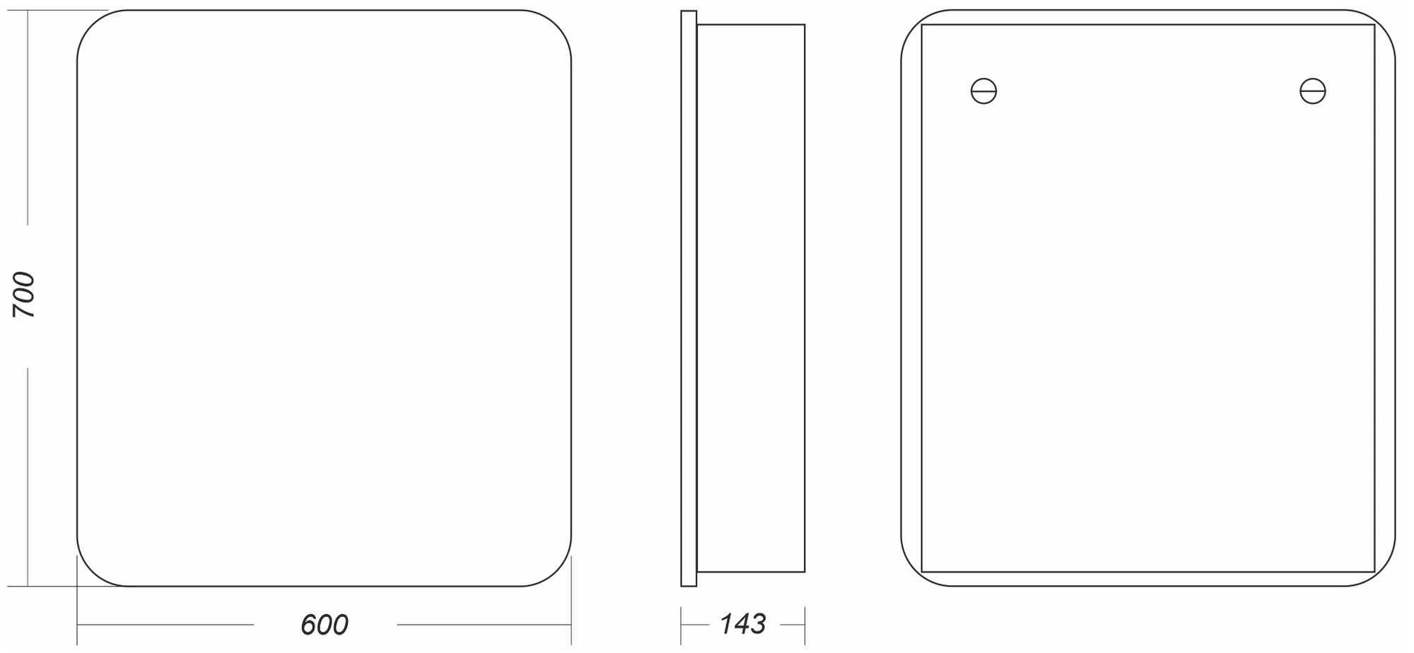 Шкаф зеркальный навесной SANITA LUXE NEWLINE 60 70х60 см ДСП белый