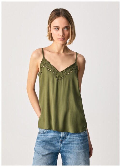 Топ для женщин, Pepe Jeans London, модель: PL304257, цвет: зеленый, размер: S