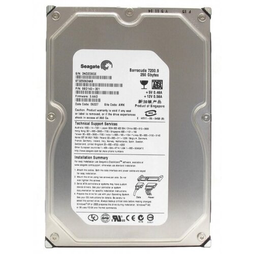 Жесткий диск Seagate ST3250624AS 250Gb SATAII 35 HDD 491000₽