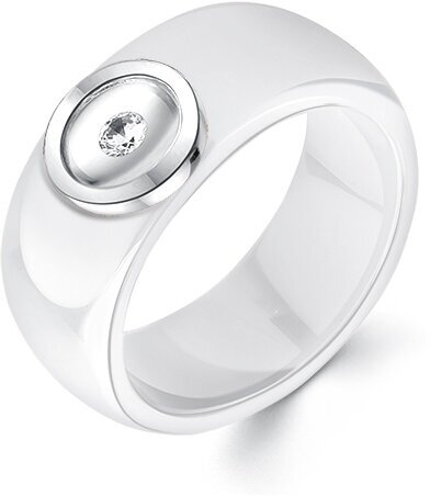 Кольцо Diamant online, серебро, 925 проба, керамика, фианит