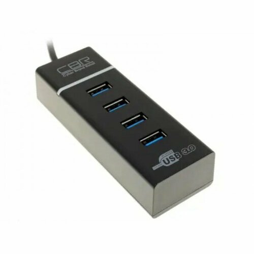 USB 3.0 концентратор CBR CH 157, 4 порта. Поддержка Plug&Play. Длина провода 50+-3см. LED-подсветка. usb концентратор cbr ch 157 разъемов 4 черный