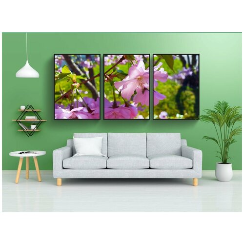 фото Набор модулных постеров для интерьера "цвести, весна, природа" 60x90 см. в тубусе, без рамки lotsprints