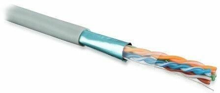 Кабель витая пара F/UTP кат.5E 4х2х0.51мм 24AWG solid PVC FUTP4-C5E-S24-IN-PVC-GY-305 сер. (м) Hyperline 42052