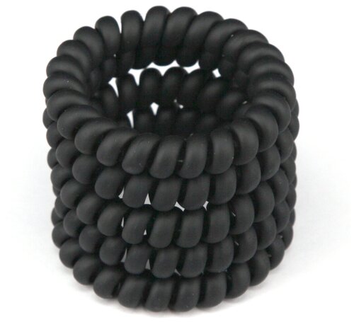 Резинки-пружинки матовые чёрные, 5 шт, диаметр 5 см.