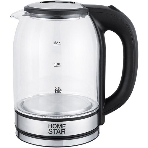 Чайник Homestar HS-1042 (1,8 л) стекло, пластик черный