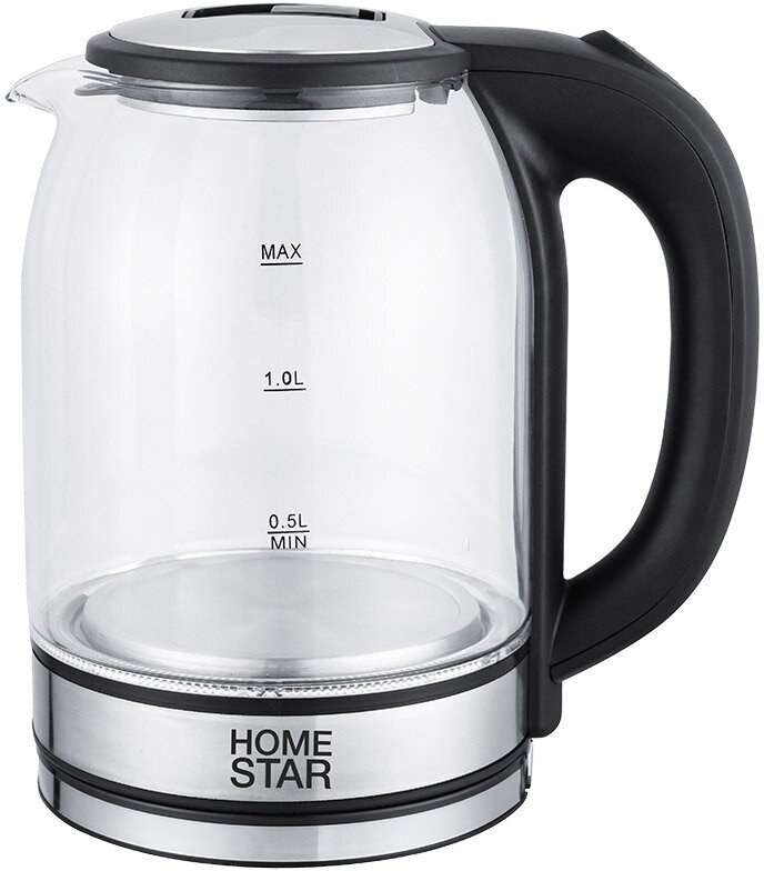 фото Чайник Homestar HS-1042 (1,8 л) стекло, пластик черный