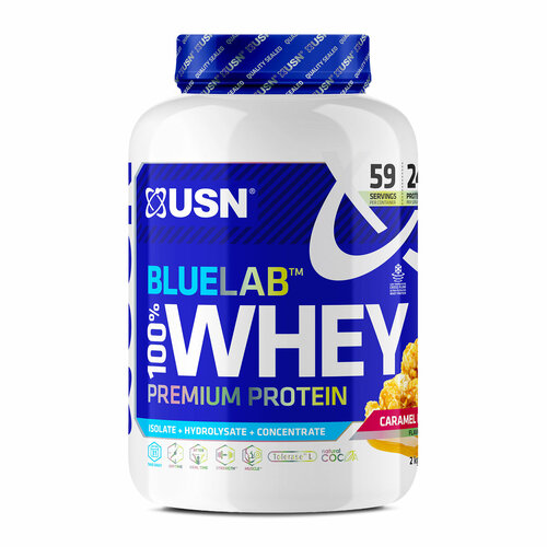 Blue Lab Whey 2кг Карамель-Попкорн витамины для занятий спортом