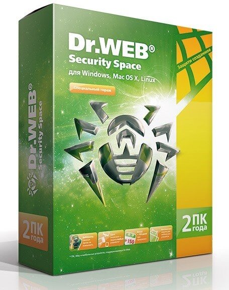 Антивирус Доктор Веб DR.Web Security Space 2 ПК/2 года (BHW-B-24M-2-A3)