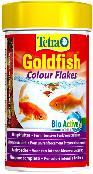 TetraGoldfish Colour корм в хлопьях для улучшения окраса золотых рыб, 100 мл. - фотография № 1