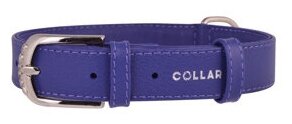 Collar ошейник кожаный Waudog Glamour без украшений (21-29 см., Фиолетовый) - фото №2